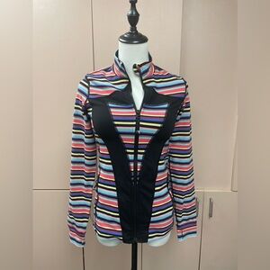 Ivivva by Lululemon Size 14 striped athletic zip up jacket